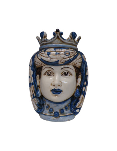 Testa di Moro donna blu monocromatica in...