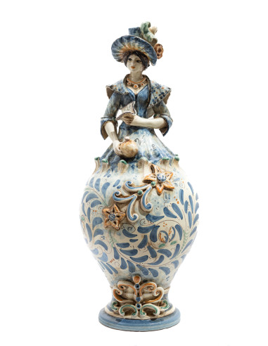 Lumiera Donna in Ceramica di Caltagirone con...