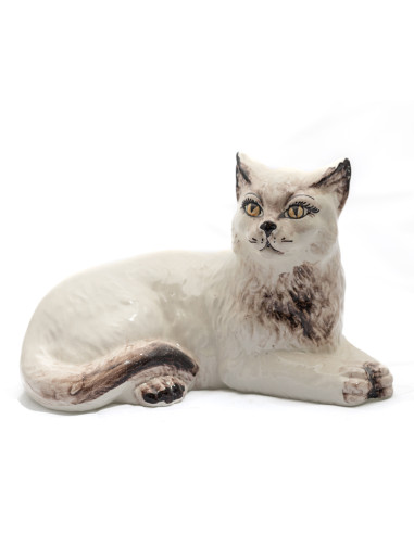 Gatto sdraiato in Ceramica di Caltagirone